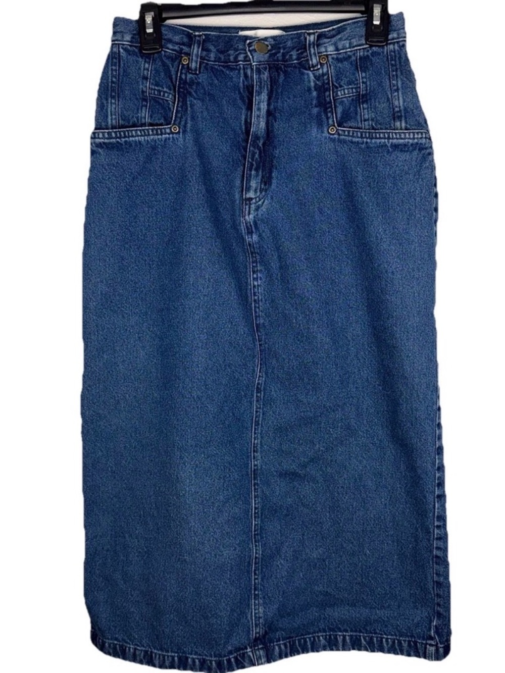 Vintage Real Comfort Chadwick’s Denim Skirt 10 Jean Midi Cotton Y2K 90s Western